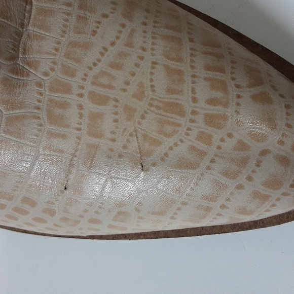 Lucky brand Shyna woman 10M beige ankle booties leather Office Festival event - Picture 5 of 16